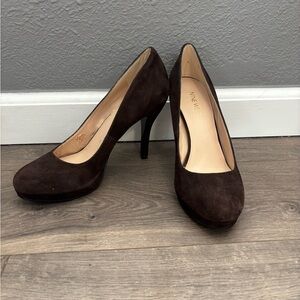 Nine West Brown Suede Heels Classic Pumps